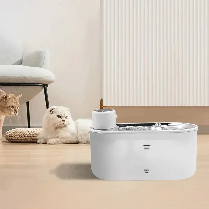 Fuente de agua inalámbrica para gatos de 3L, bebedero con Sensor automático, bandeja de agua de acero inoxidable, dispensador de agua eléctrico silencioso para perros y mascotas - imagen 2