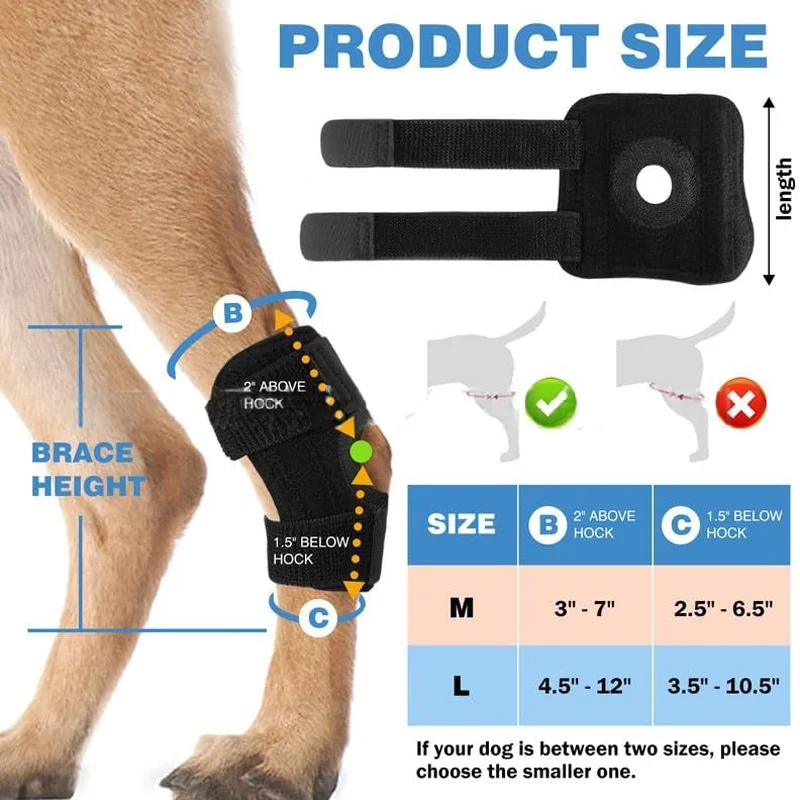 Protector de pierna para perro, rodillera con anillo de silicona de Gel, estabilizador de resorte, protección ajustable para aliviar el dolor para artritis - imagen 2