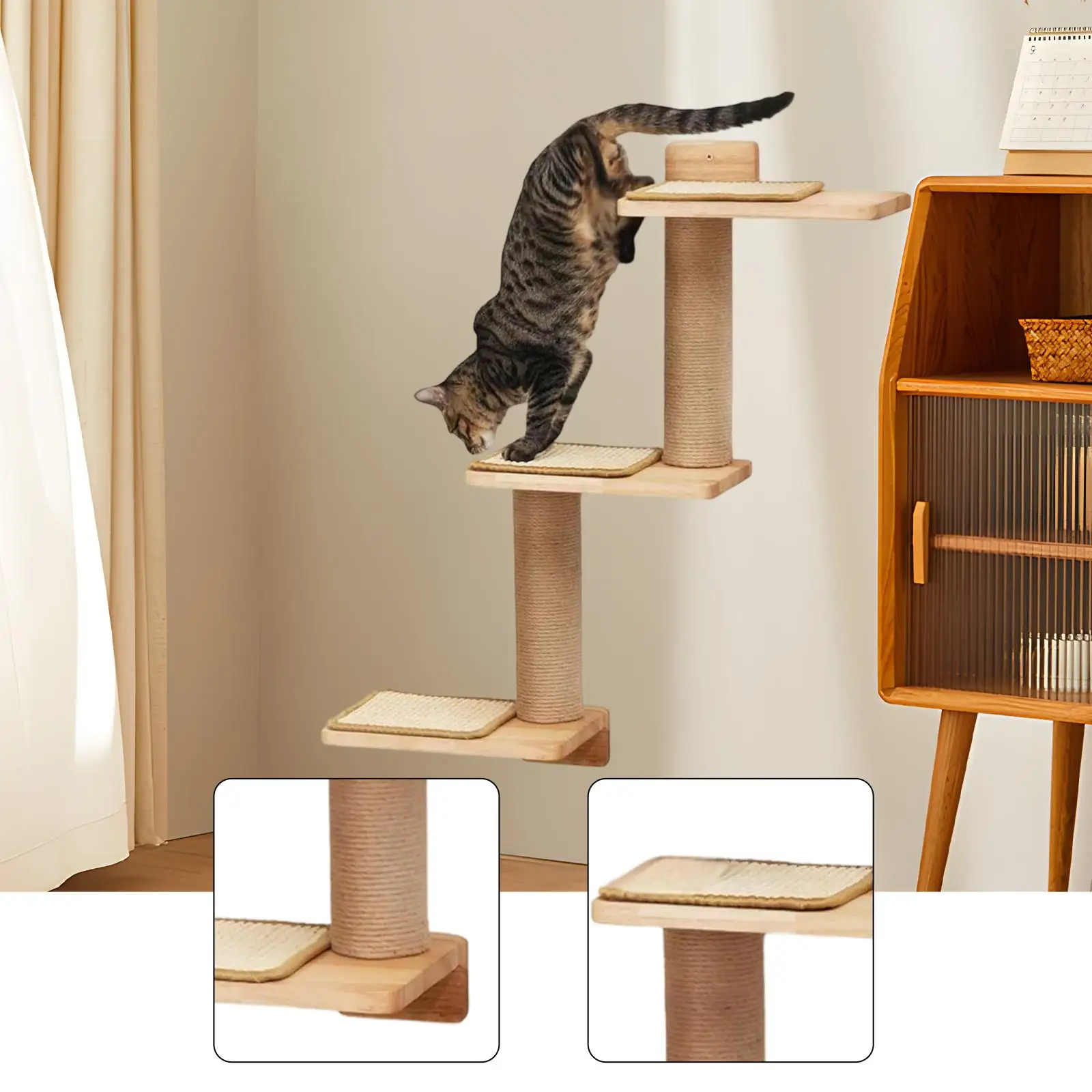 Cat Wall Shelves Steps Perch Supplies for Cats Cat Stairway for Jumping Exercise Scratching Lounging