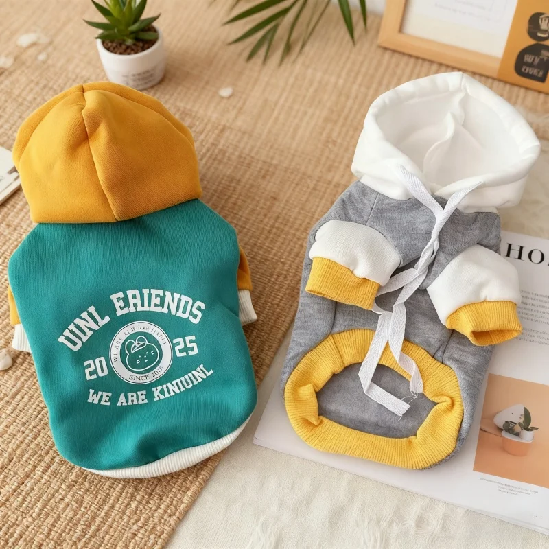 Sudaderas con capucha con estampado de letras para perros, ropa cálida y suave para perros, jerséis bonitos para cachorros, sudaderas de lujo para gatos, sudaderas con capucha para mascotas, disfraz de Bichon