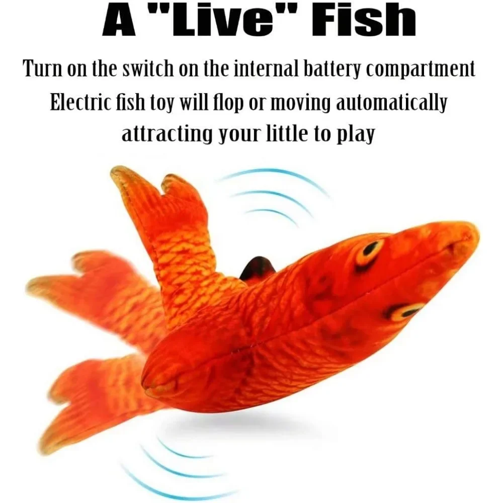 Juguetes para gatos, pez flotante, juguete para gatos en movimiento interactivo para gatos de interior, gatito, Kicker, juguete para perros disquete, pez de peluche eléctrico realista - imagen 5