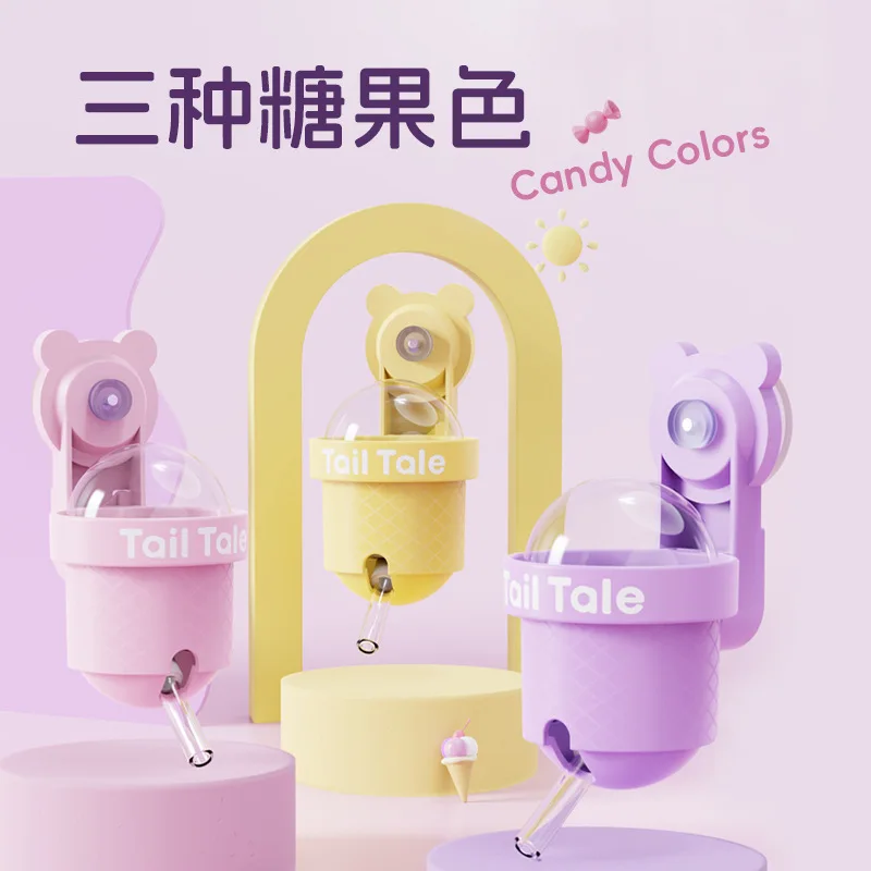 Ear-attached Cone Kettle Vacuum Hamster Kettle Wall-mounted Water Dispenser for Golden Bears To Drink Water Ball Feeder - imagen 4