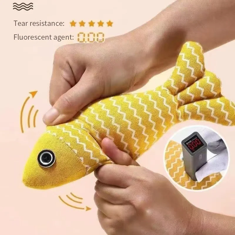 Juguetes de hierba gatera para moler dientes, divertido juguete interactivo de peluche para gatos, gatito para mascotas, juguete Vocal para morder pescado, menta para gatos - imagen 2