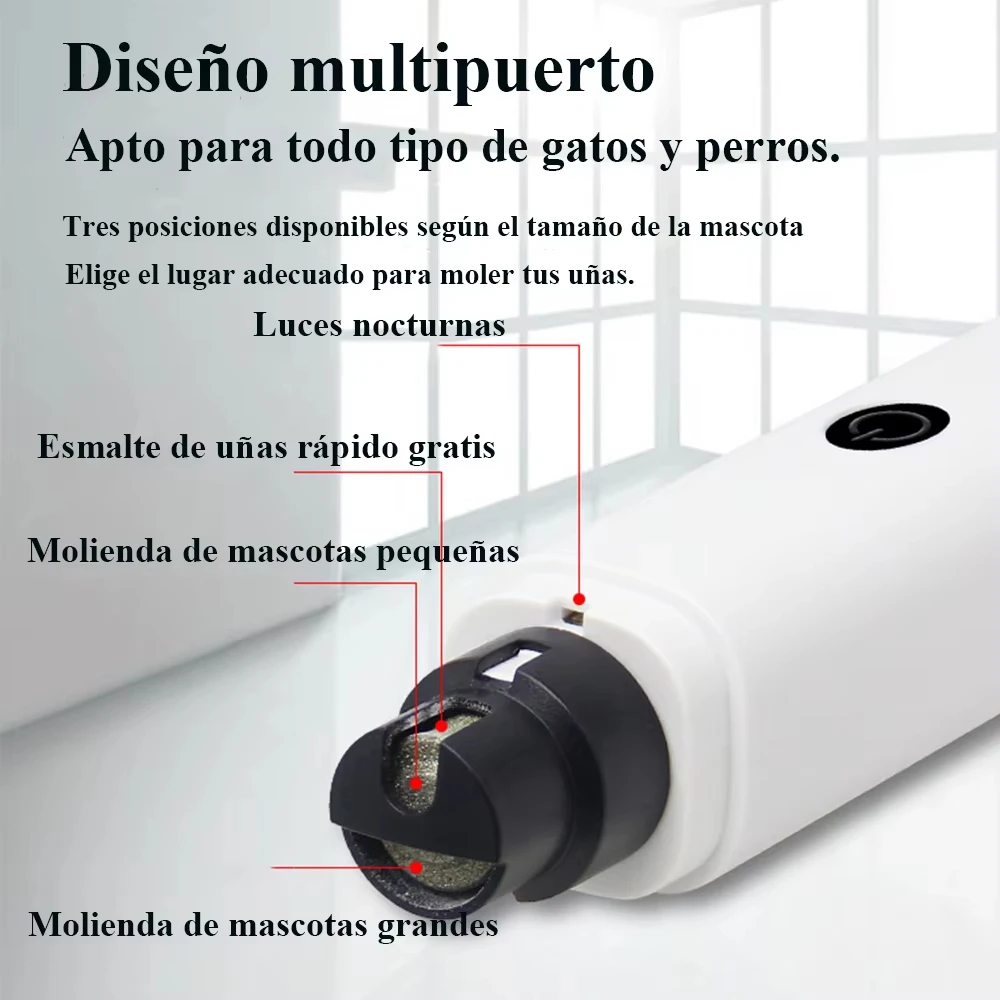 Cortauñas con luz LED recargable por USB para perros y gatos - imagen 3