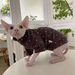 Abrigo invierno floral grueso algodón para gato esfinge sin pelo
