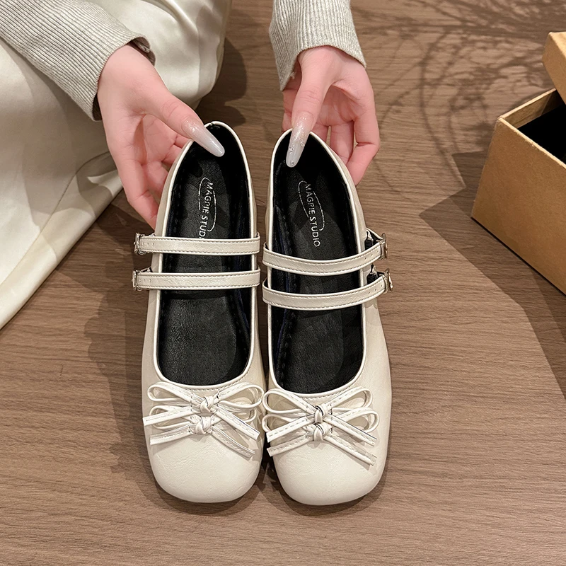 Zapatos planos para mujer punta redonda – Mocasines cómodos corte bajo - imagen 5