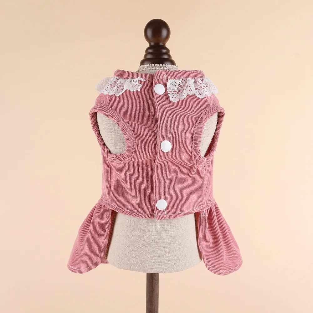 Ropa para perros, vestido de pana para niña, ropa de verano para cachorros, falda sin mangas para perros pequeños, ropa para cachorros Chihuahua, vestidos con arnés XS - imagen 5