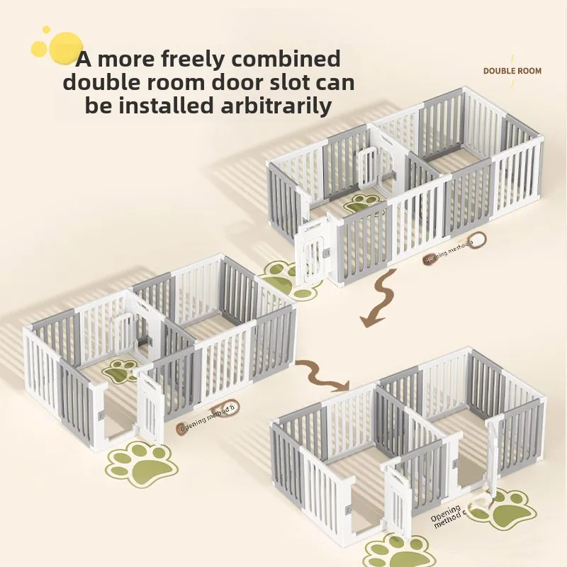 Valla para perros de Color blanco y gris, juego de barandilla para mascotas, valla de separación interior, productos para mascotas pequeñas y medianas, accesorios para jaulas - imagen 2