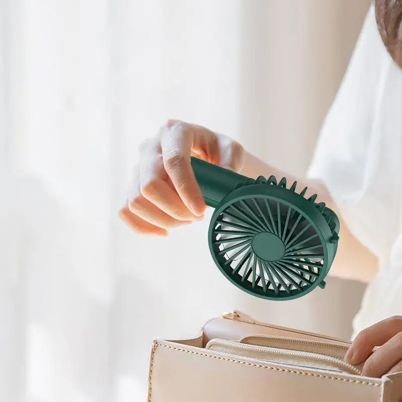 Ventilador de mano plegable, ventilador Personal de refrigeración recargable por USB, Mini ventilador de mano de 3 velocidades, batería ajustable, poco ruido - imagen 3