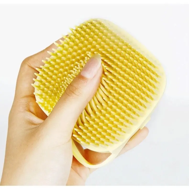 Cepillo de baño de silicona para mascotas, cuidado de limpieza, cepillo de masaje para baño de perros y gatos, seguro y no tóxico - imagen 3