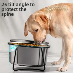 Comedero antivoracidad elevado de acero inoxidable para perros