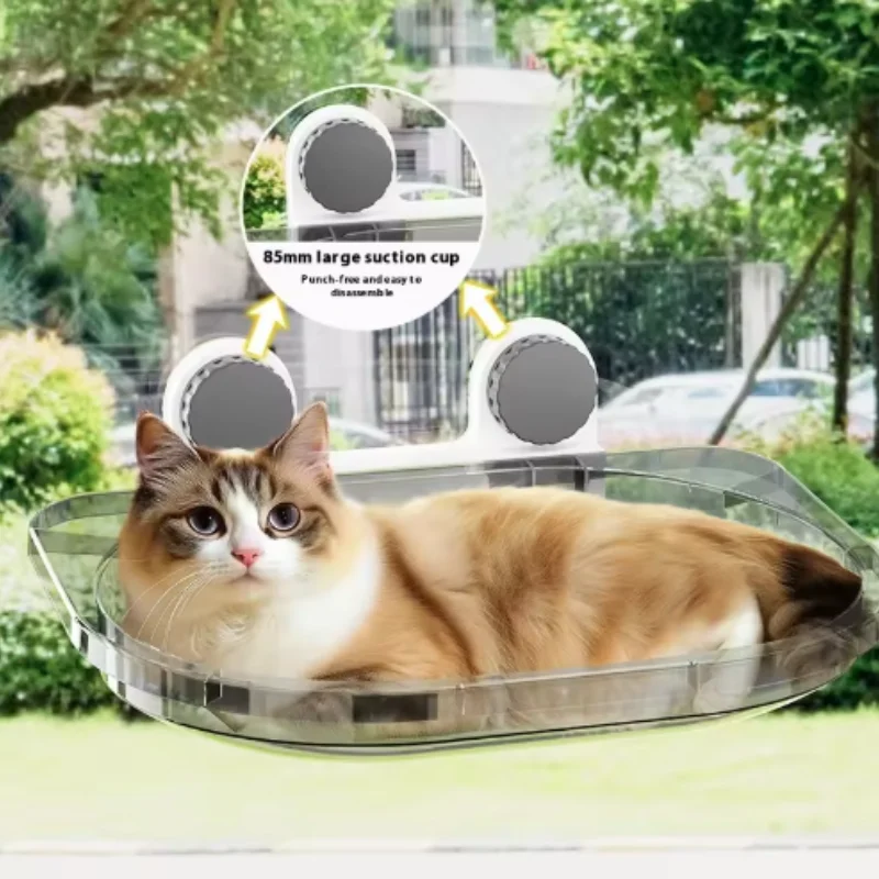 Hamaca con ventosa ultra fuerte para ventana de gato, marco de escalada colgante fácil de montar, estante para mascotas con soporte de carga para la hora de la siesta de gatos - imagen 5