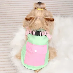 Abrigo impermeable con arnés para perros pequeños - Ideal para Pug y Yorkshire