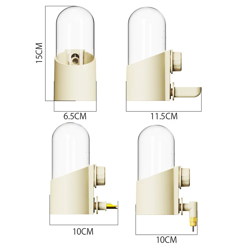 Bebedero colgante para loros, dispensador automático de agua para animales pequeños, bebedero transparente para pájaros y hámster, accesorios para jaulas de pájaros, 200ml