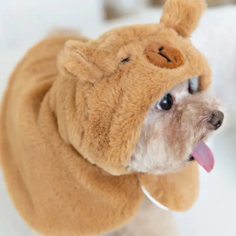 Traje de Navidad para mascotas, capa de felpa de invierno, Animal divertido, traje de transformación, capa cálida, abrigo para cachorros, manta, ropa para cachorros - imagen 2