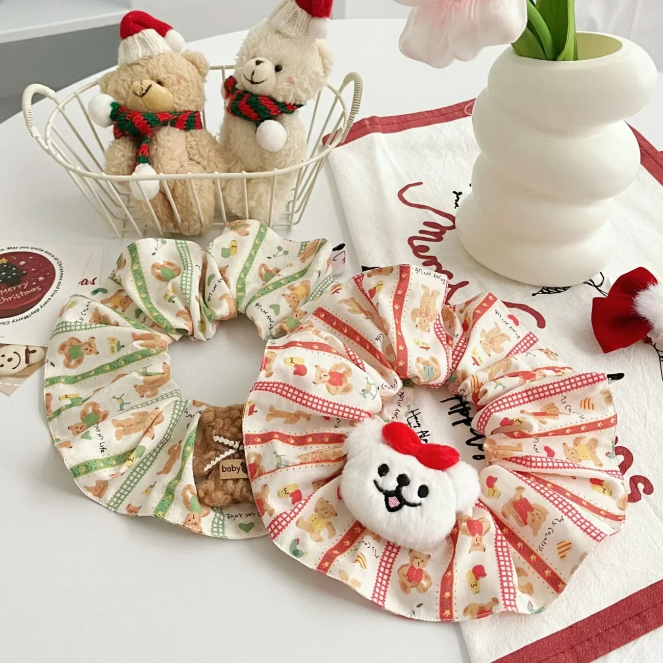 Babero navideño para mascotas, Collar a rayas para perros y gatos, toalla de baba de algodón puro para mascotas, bufanda para perros pequeños, ropa para perros pequeños, ropa para cachorros