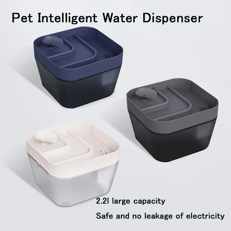 Fuente de agua con filtro de recirculación automática para gato y perro, alimentador de agua vivo sin silencio, antiinterferencias, suministros para mascotas, 2,2 L - imagen 2