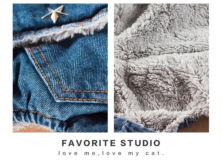 Jeans denim abrigo para perros – ropa cálida invierno - imagen 5