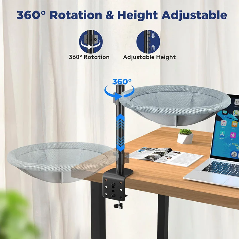 El marco de escalada para gatos con sujeción de mesa suspendido se puede ajustar en altura, capacidad de carga giratoria de 360 grados, productos para nido de mascotas de 20kg - imagen 2