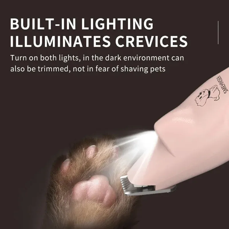 Cortadora profesional de pedicura para mascotas, recortadora de patas de perro con luz LED, afeitadora de bajo ruido para gatos, recargable por USB - imagen 4