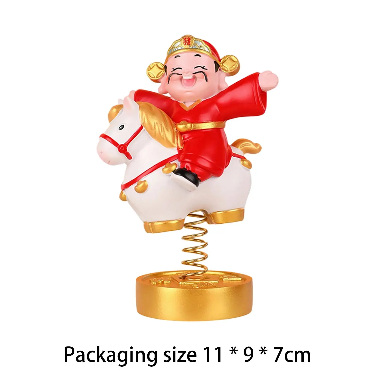 God of Wealth Statue Lunar New Year Ornament Resin Blessing Decor Compact Collectible for Chinese Spring Festival God of Wealth Statue Lunar New Year Ornament Resin Blessing Decor Compact Collectible for Chinese Spring Festival