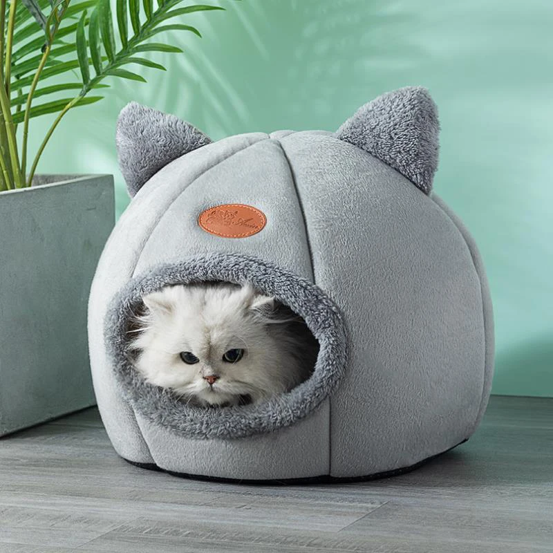 Cueva para dormir, cama para gatos cómoda en invierno, estera para gatos, cesta, casa para perros pequeños, tienda para mascotas, camas acogedoras para nido de gato, accesorios para interiores para gatos - imagen 3