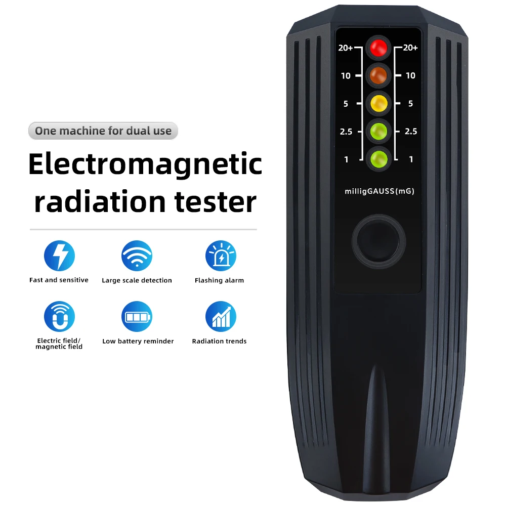 Medidor EMF portátil para gatos y perros con LED de alerta práctico