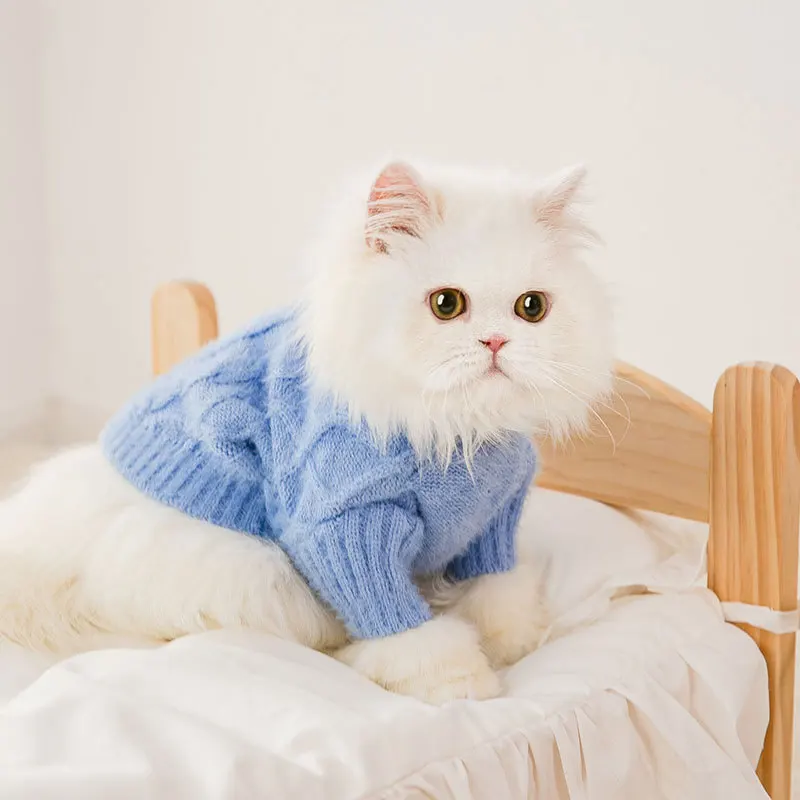 Otoño e Invierno suéter de punto para perros suéter de imitación de visón para gatos ropa cálida para perros medianos y pequeños para cachorros y bípode para mascotas - imagen 2