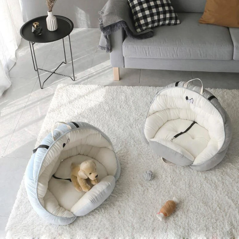 Almohadilla impermeable para sofá para mascotas, estera para perrera, asiento con cojín para perro 2 en 1 para el hogar, transporte al aire libre, accesorio de viaje con hebilla de seguridad - imagen 5