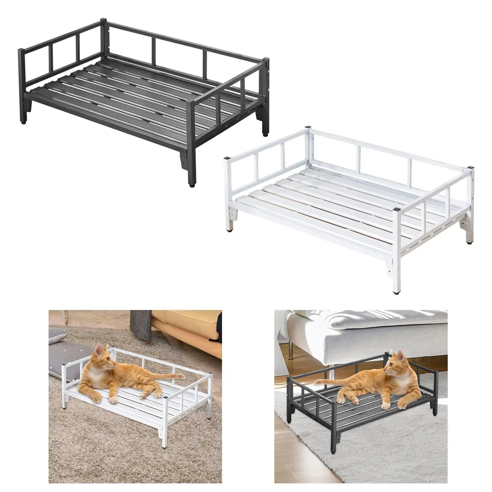 Cama para perros con rieles, suministros para mascotas, pies antideslizantes, altura ajustable, transpirable,