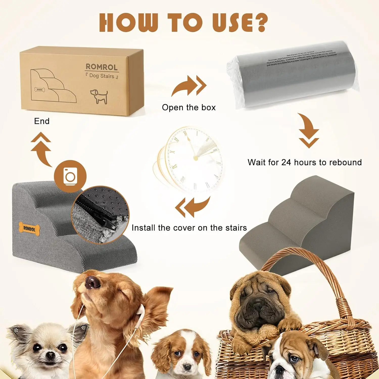 Escaleras de esponja para perros pequeños – Subir a sofá y cama - imagen 2