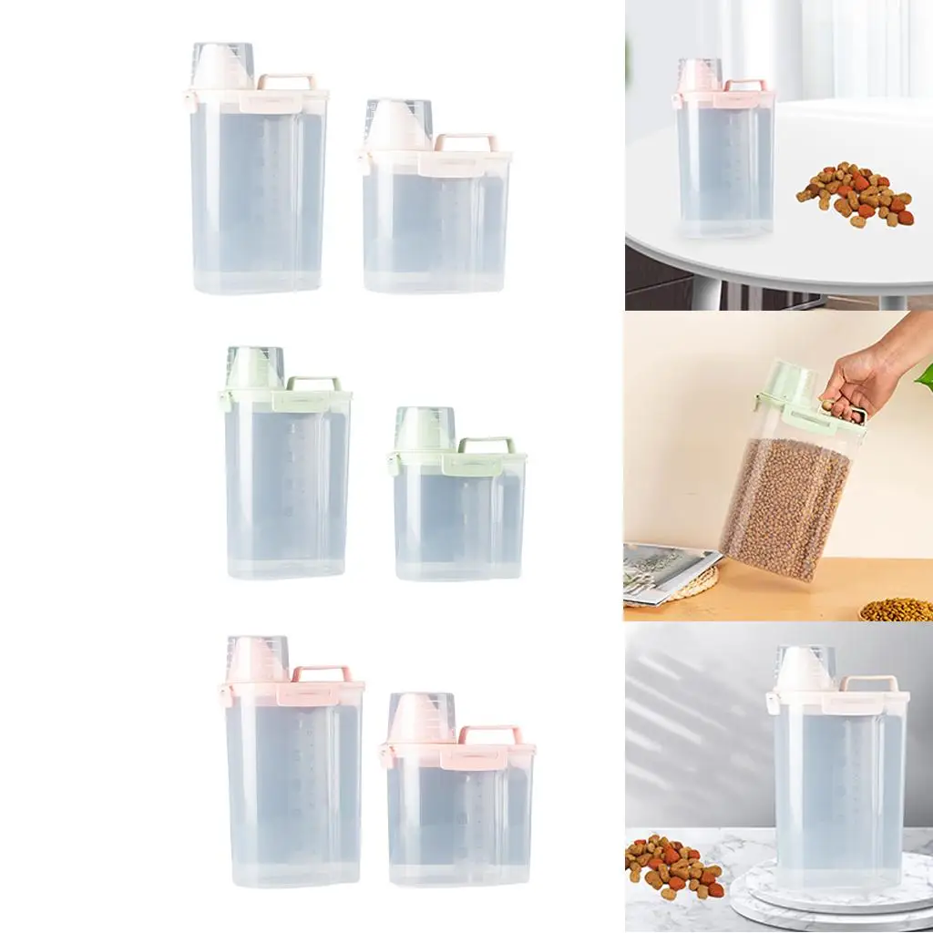 Dogs Bowl Dog Food Box with Measuring Cup Pet Feeder Bucket Pet Feed Container Food Storage Barrel Measuring Cup Sealed Barrel Dogs Bowl Dog Food Box with Measuring Cup Pet Feeder Bucket Pet Feed Container Food Storage Barrel Measuring Cup Sealed Barrel