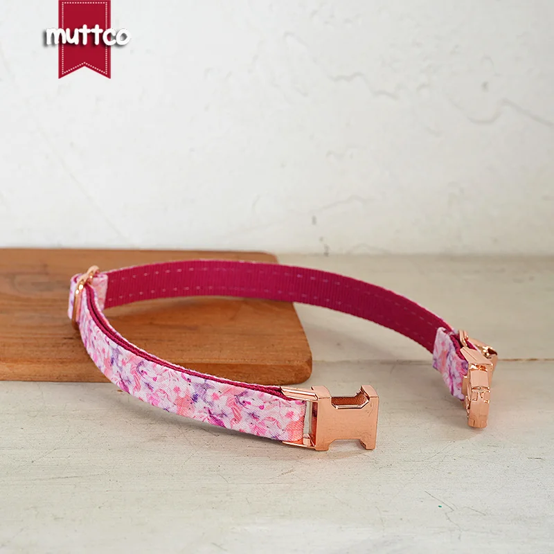 MUTTCO Venta al por menor grabado vívido lindo diseño de estampado animal hecho a mano DREAMWORLD PINK PAR collar Diseño único Collar de gato 2 tamaños UCC203 - imagen 2