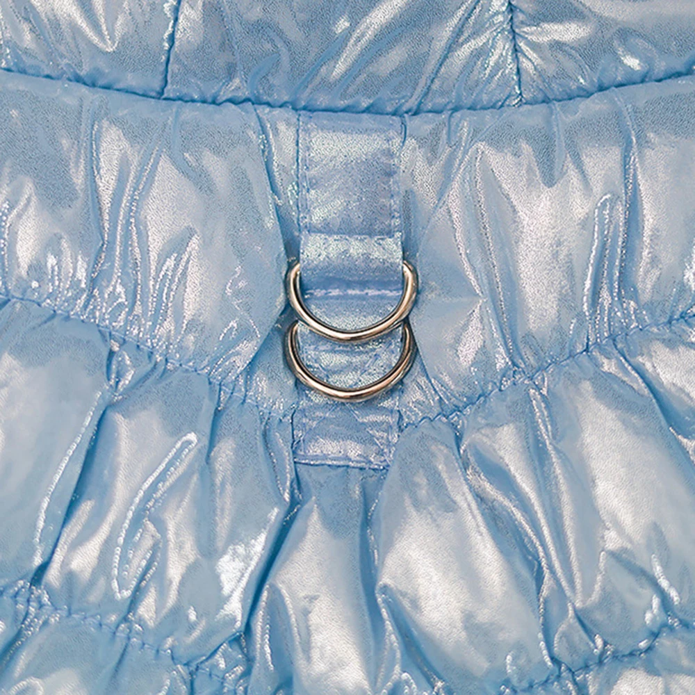 Chaqueta de invierno a la moda para perros, abrigo cálido de lana para mascotas para perros pequeños, Yorkshire Shih Tzu, cuello de piel de lujo, ropa para cachorros - imagen 5