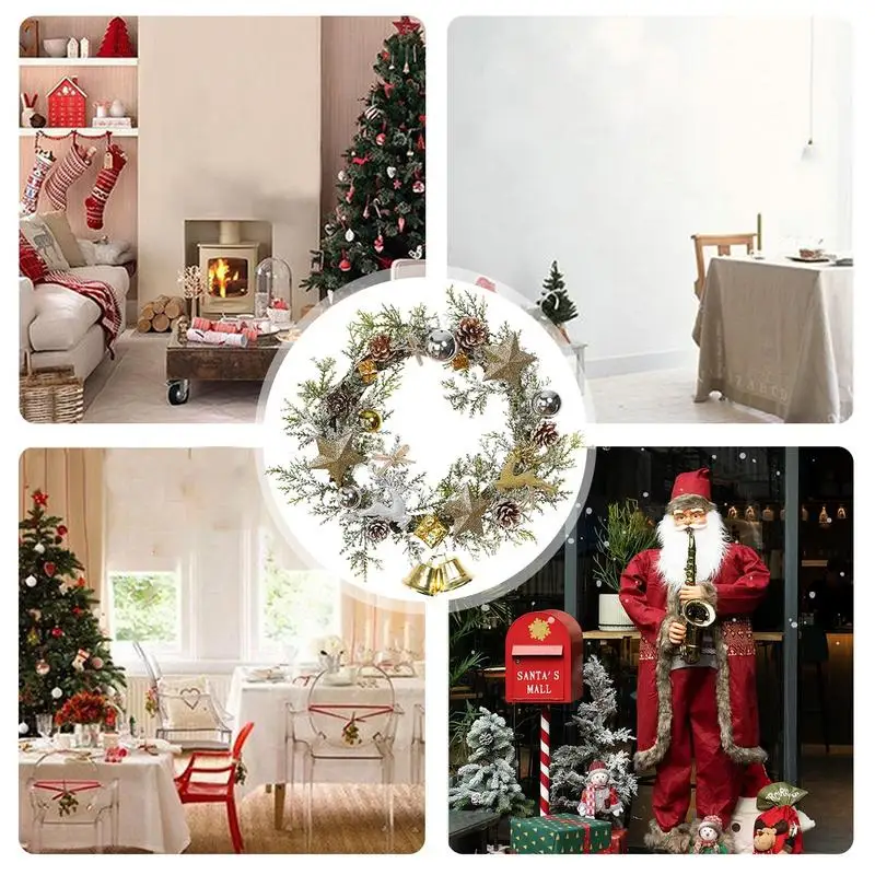 Corona de Navidad para puerta Delantera, decoración de ventana, pared, guirnalda de Navidad, adorno, suministros para fiestas de Halloween - imagen 3