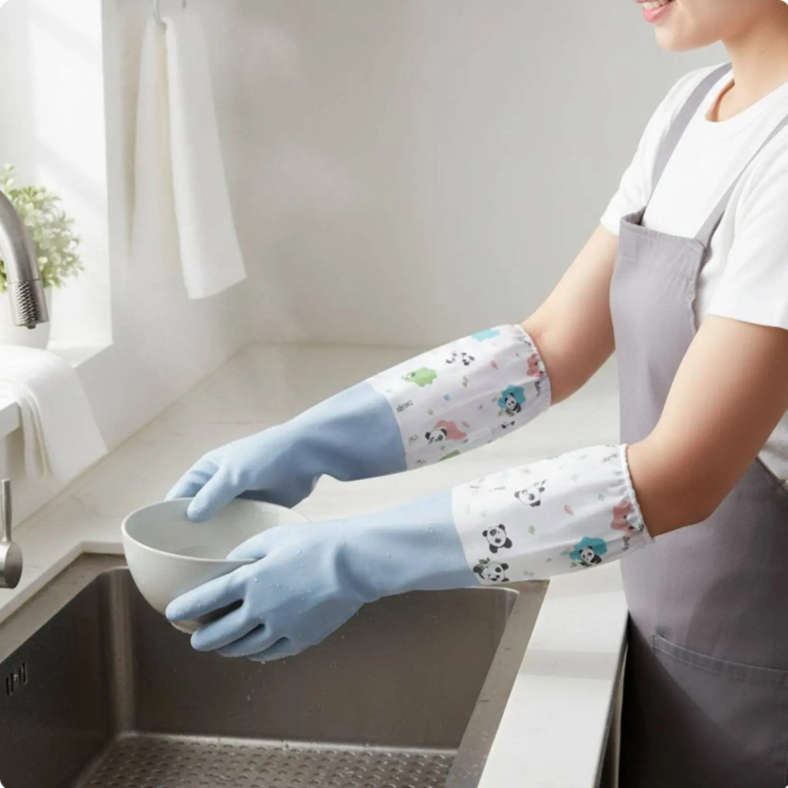 Guantes largos impermeables para bañar perros y gatos - imagen 5