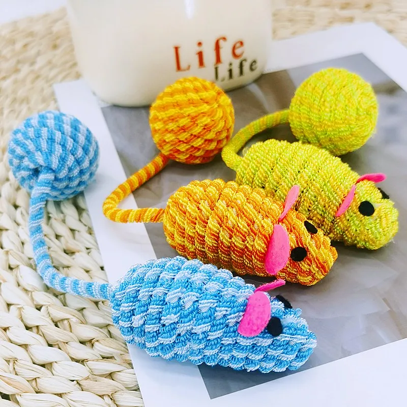 Juguete para gatos, ratón, juguetes para gatos, cuerdas interactivas, pelota, juguetes para gatos, ratón, juguete para gatos con campana, cuerdas coloridas, suministros para mascotas - imagen 2