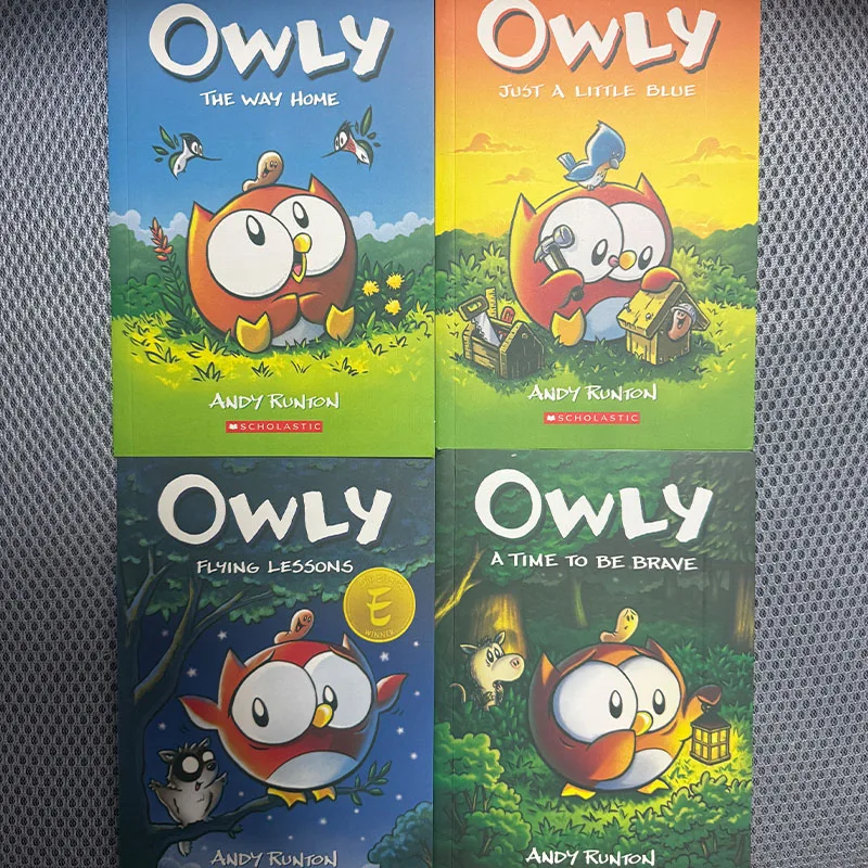 4 libros/juego de búho de ojos grandes, libro de imágenes de puente de propietario, libros de cuentos de lectura en inglés - imagen 3