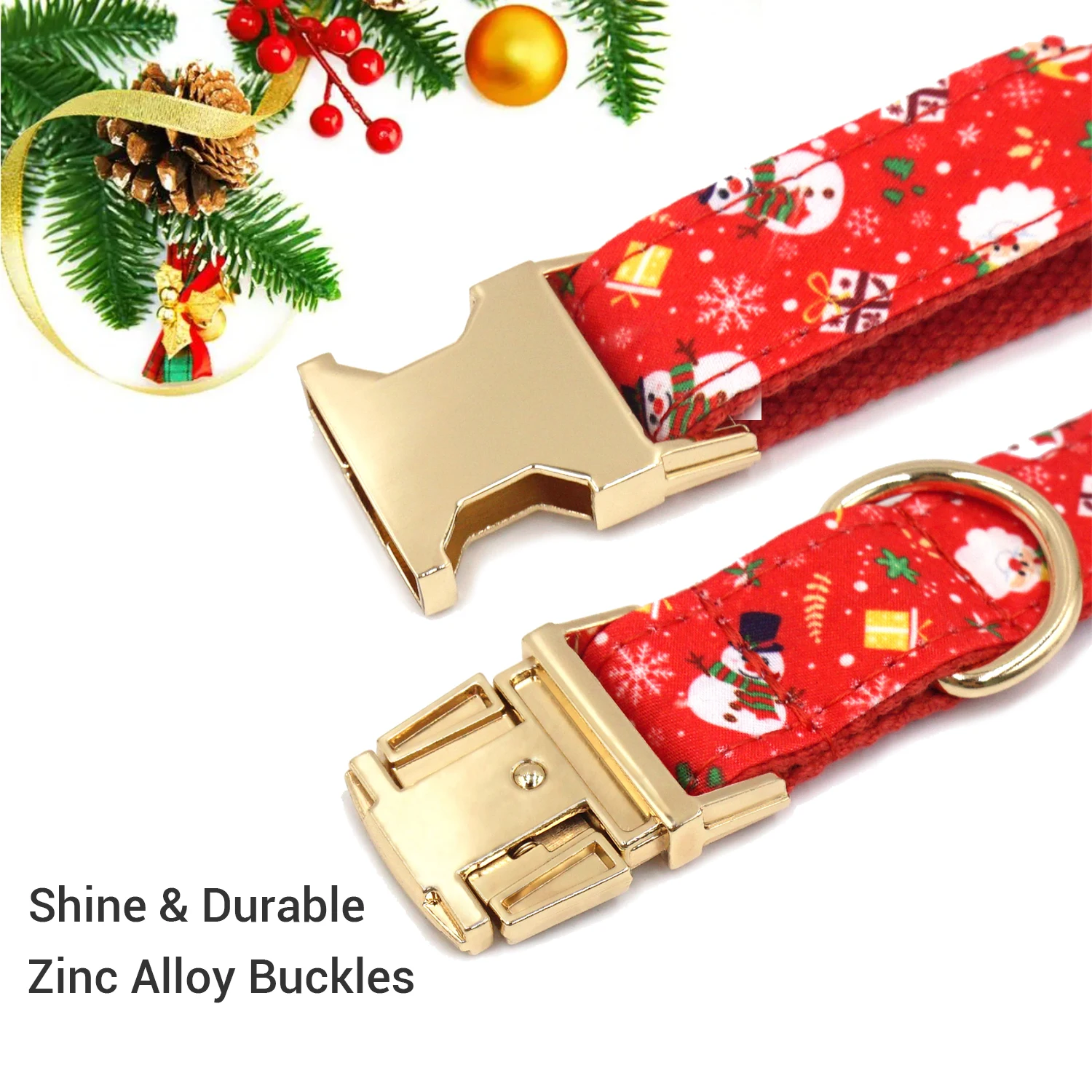 Collar de perro de Navidad con grabado personalizado, conjunto de Collar y correa de lujo para regalo de vacaciones de perro, Collar de lazo de cachorro con nombre grabado - imagen 4