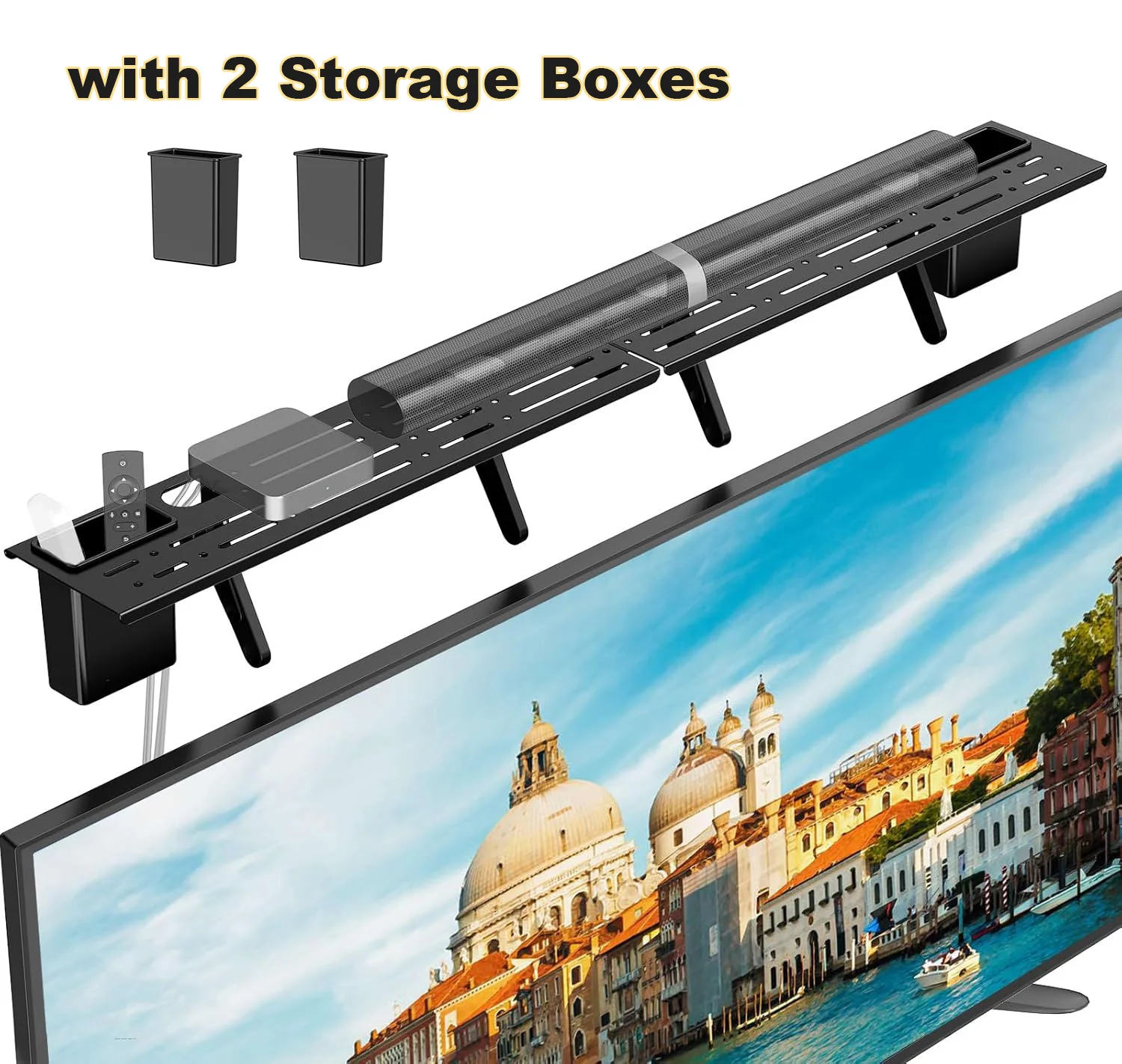 Soporte universal para barra de sonido sin perforacion - Estante acero - imagen 2