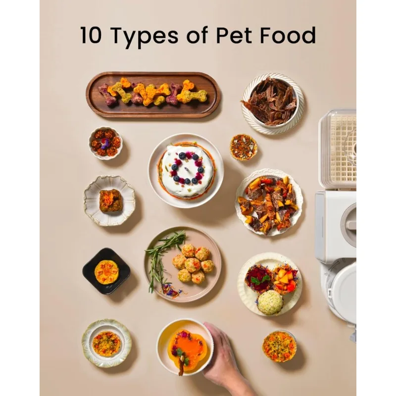 Máquina de golosinas para mascotas inteligente 7 en 1 con más de 100 recetas para alimentos secos y húmedos para mascotas DIY, modos de secado al aire, vapor, mezcla y enfriamiento al aire para mascotas - imagen 4