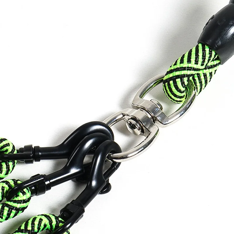 Correa de nailon tejida de tres cabezales para perros, cuerda redonda, cinturón de tracción para mascotas, cadena para perros, correa de plomo de seguridad fuerte, mango de espuma - imagen 4