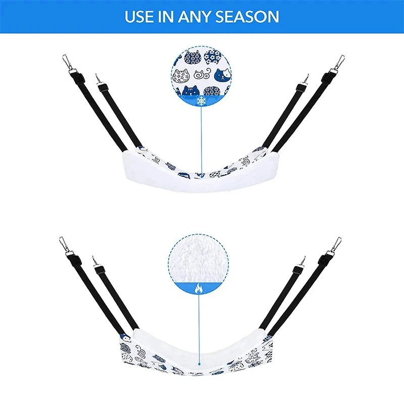 Hamaca colgante para gatos con correas ajustables, jaula para mascotas de doble cara, cama colgante, almohadilla para dormir para animales pequeños y mascotas - imagen 4