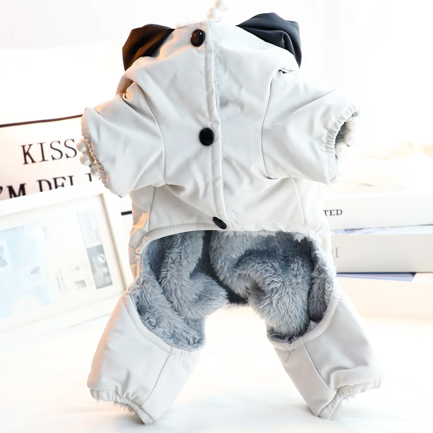 Ropa para perros, ropa de otoño e invierno, sombrero grueso estampado, ropa de algodón con carga de cuatro patas, suministros para mascotas para perros pequeños - imagen 4