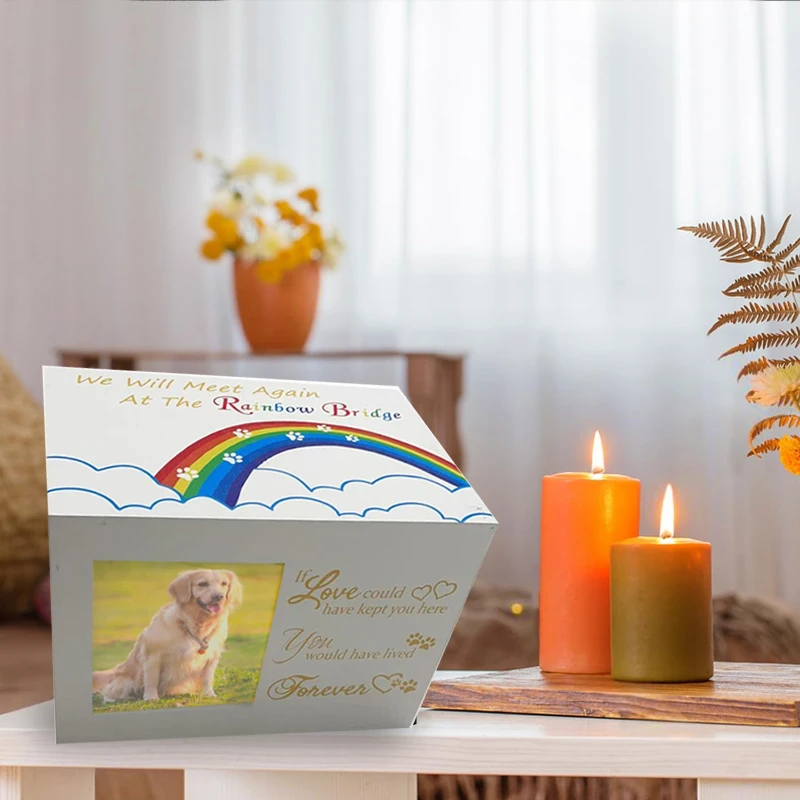Urna de madera para mascotas, caja de cenizas para perros y gatos, ornas funerarias conmemorativas para perros, gatos y gatitos con marco de fotos, producto de recuerdos para mascotas y gatitos - imagen 5