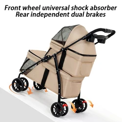 Carrito de paseo plegable para gatos y perros pequeños domésticos