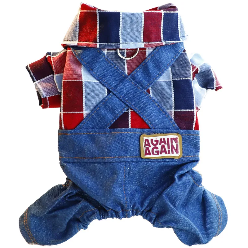 2025 Recién llegado, conjunto de camisa de mezclilla estilo vaquero con diseño de anillo en D para perros pequeños Teddy Be - imagen 5