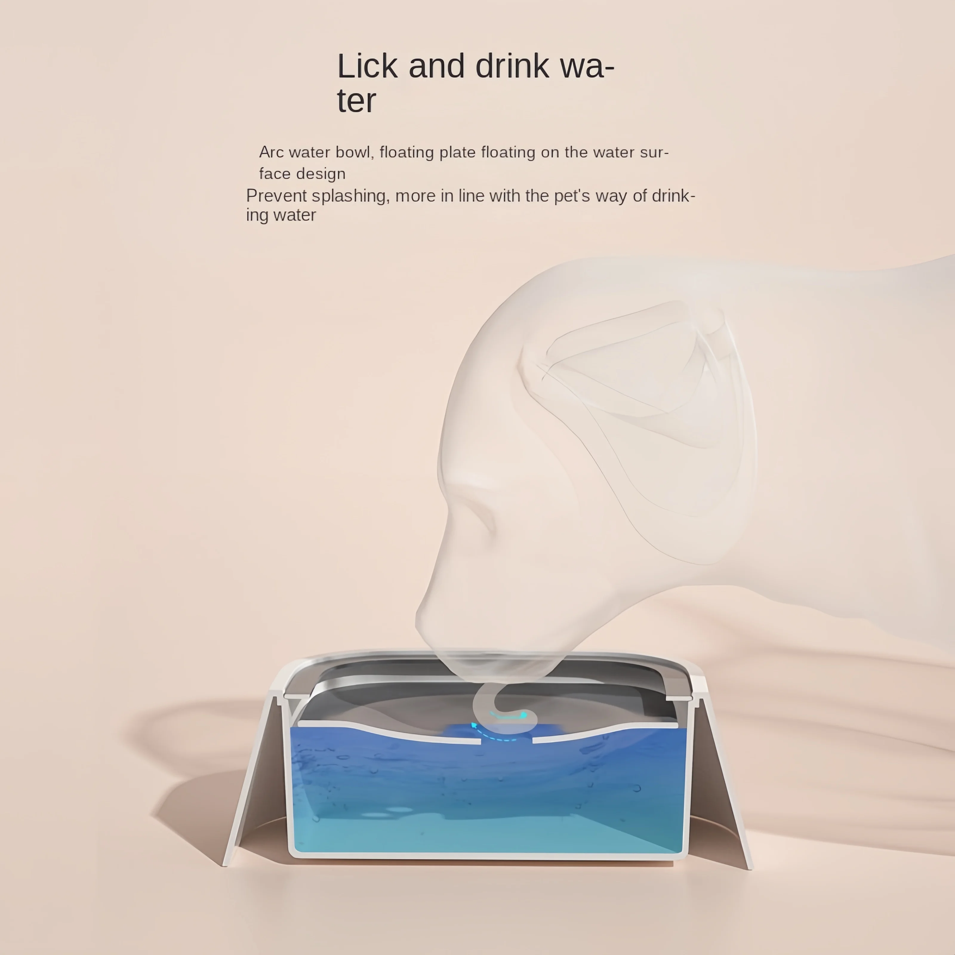Cuenco de agua potable para perros, cuenco flotante sin húmedo para gatos sin derrames, dispensador de agua potable, cuenco de plástico antiobstrucción para perros - imagen 5