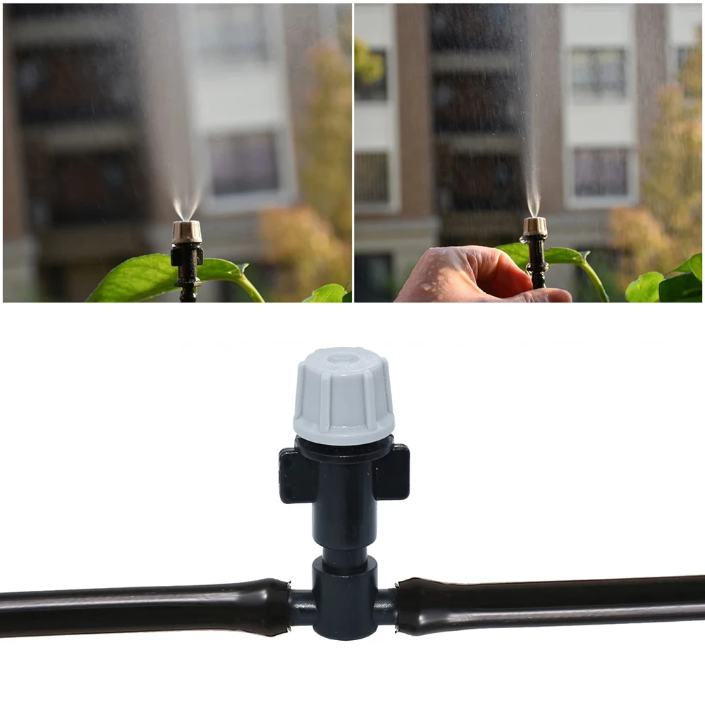 Sistema de riego automático de 10M, conector de 4-7mm, boquillas de nebulización de manguera de jardín portátiles para Patio, césped, invernadero - imagen 3