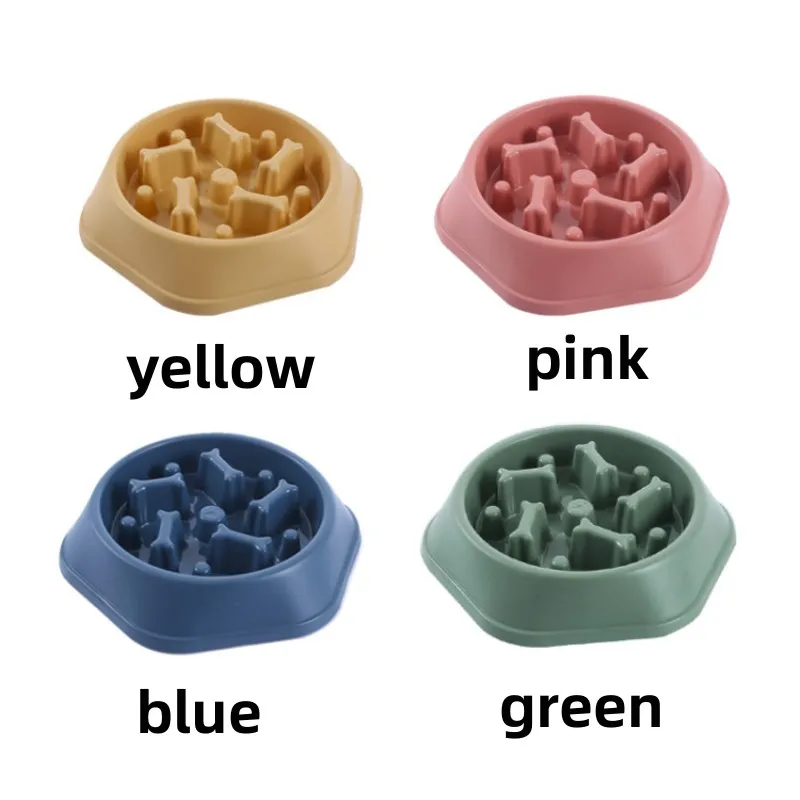 Cuenco de comida lenta para mascotas, antiasfixia cuenco redondo, grueso y antideslizante, múltiples formas de colores, ayuda a la grasa, saludable, gato y perro - imagen 5